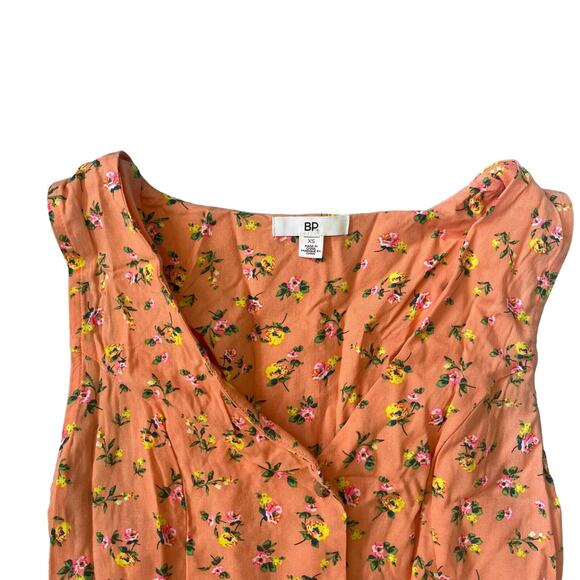 BP Ditzy Floral Romper Ruffle Bottom Orange Women’s size XS - Picture 2 of 5